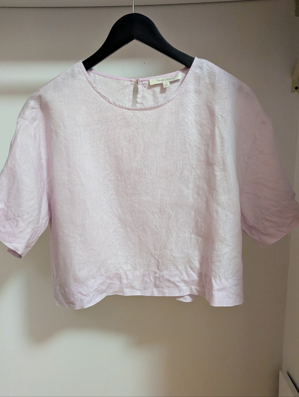 Favorite daughter easy breezy linen top Crop top Lilac size medium